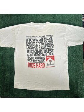 Vintage 90s Marlboro Ride Hard T-Shirt Single Stitch Tee